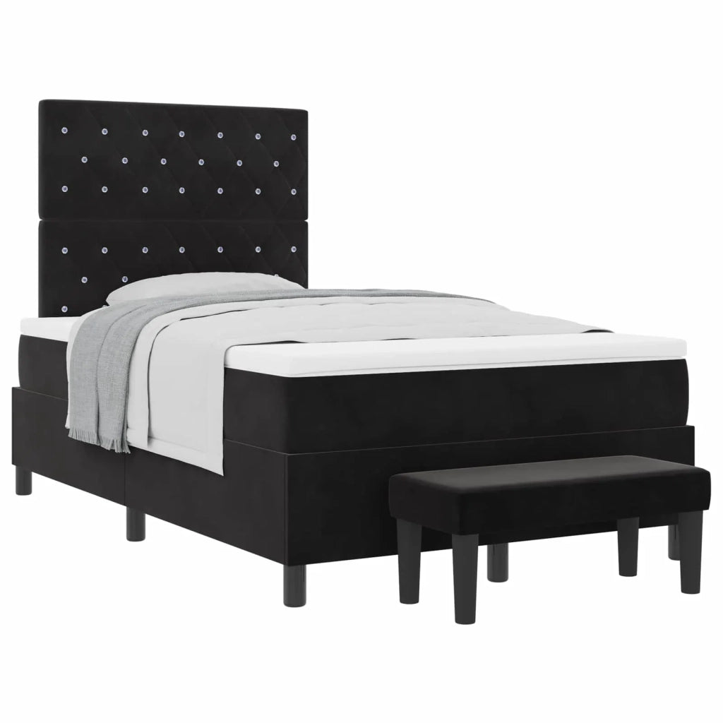 Letto a molle con testiera Nero 200 x 120 cm Velluto 3344440