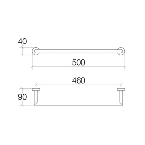 Lineabeta - Porta asciugamani Baketo in ottone cromato L.50 cm
