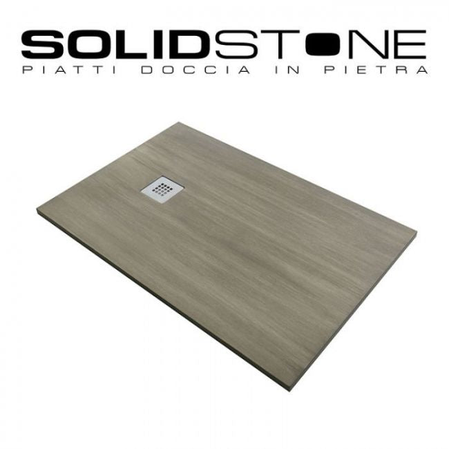 Piatto doccia in pietra SOLIDSTONE alto 2,8 cm - Effetto Legno (Wood Sand) - Misura: 70x120 x 2,8h 