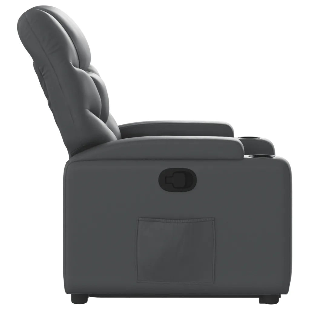 Poltrona Alzapersona Reclinabile Grigio in Similpelle 3204661
