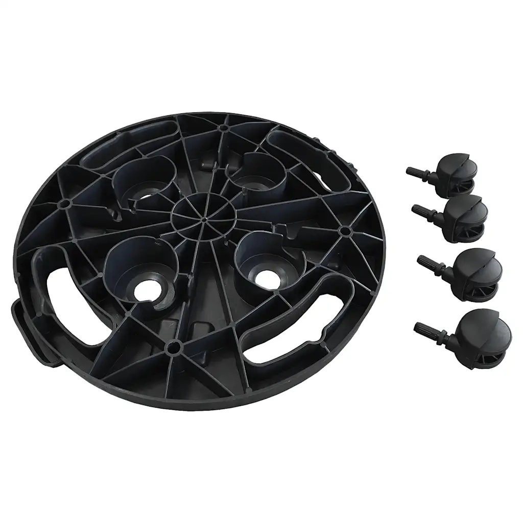 Carrello per Piante con Ruote Diametro 30 cm Nero 170 kg 151829