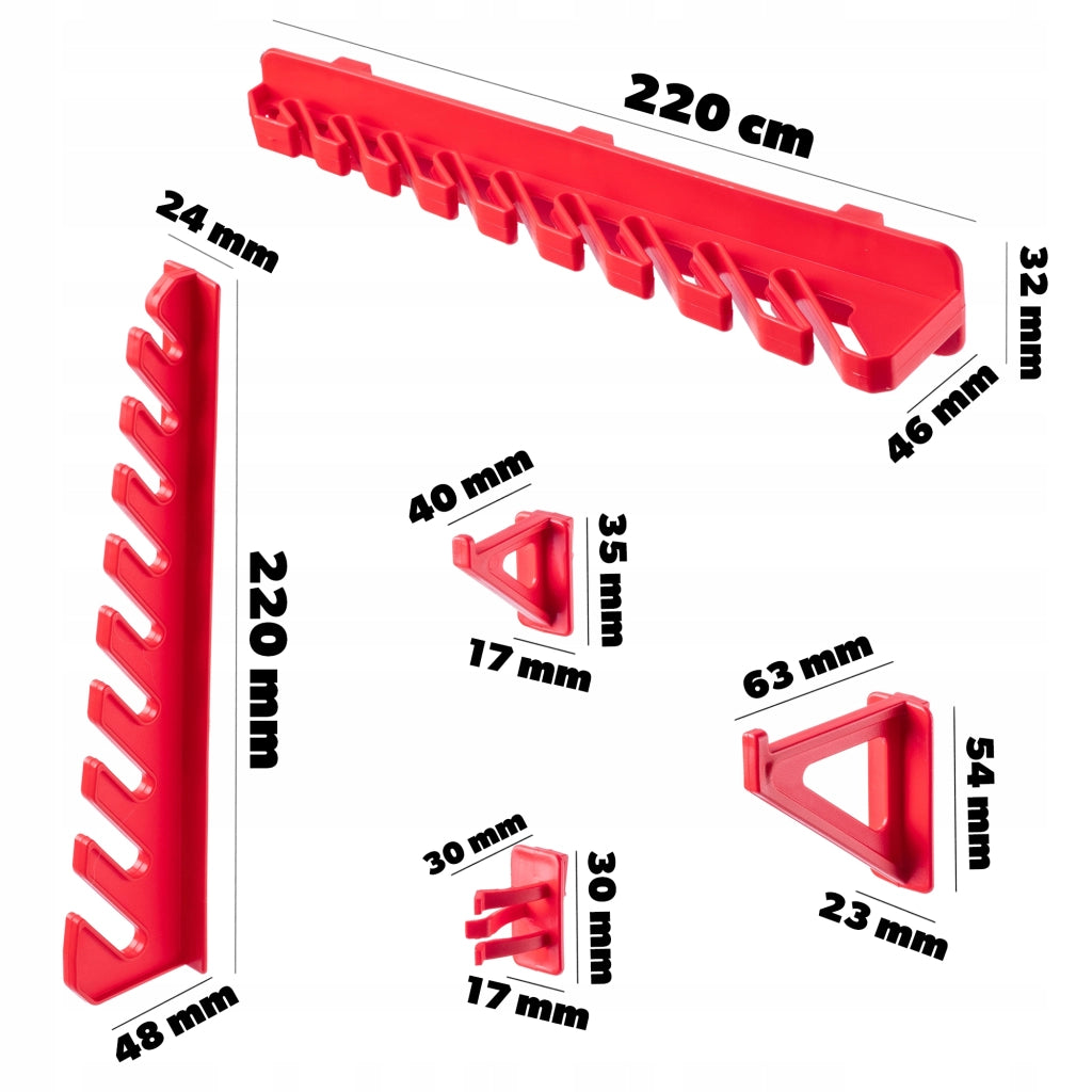 Pannello portautensili KADAX da parete per officina, 232x78 cm, 92 scomparti, 80 supporti, garage.