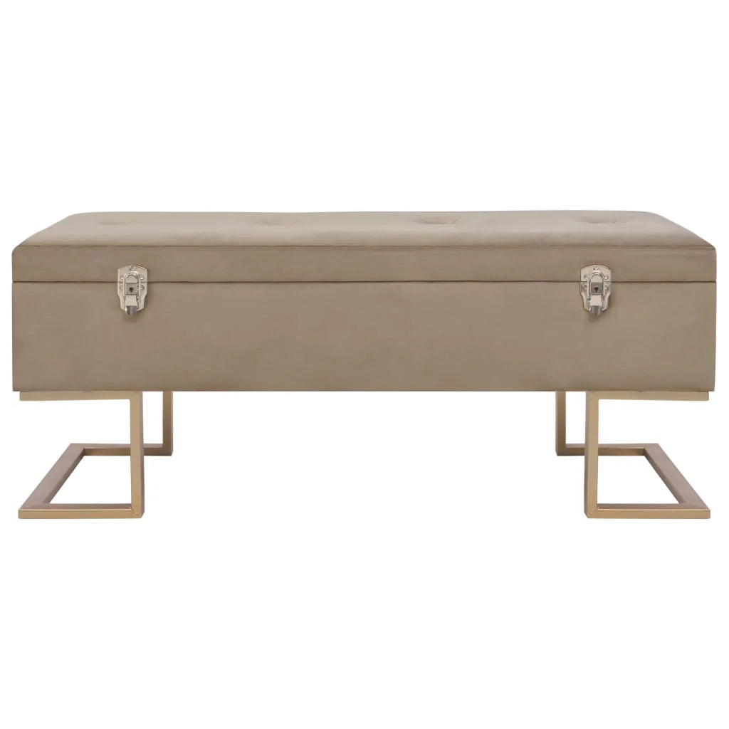 Panca con vano contenitore 105 cm velluto beige 02_0010814