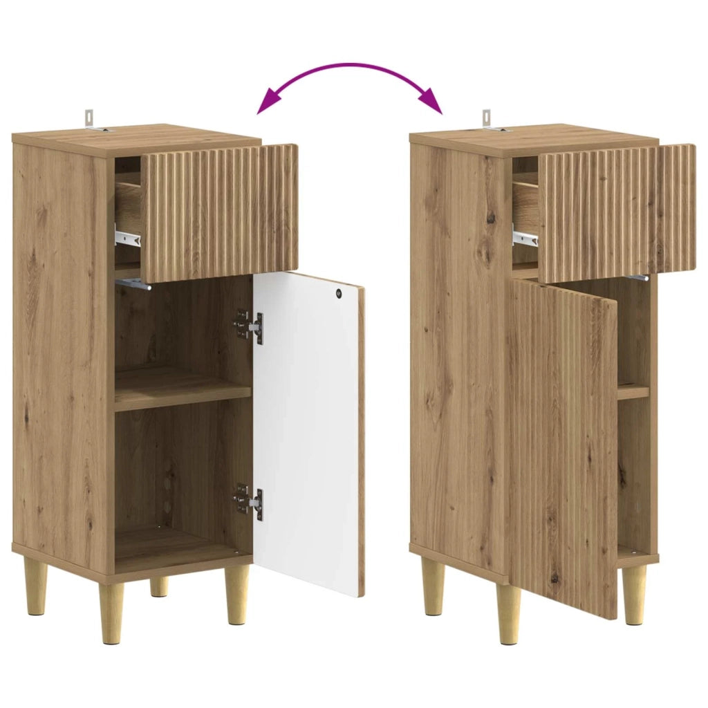 Set di Armadi da Bagno da 2 Pezzi ARNHEM Rovere Artigianale 3418016