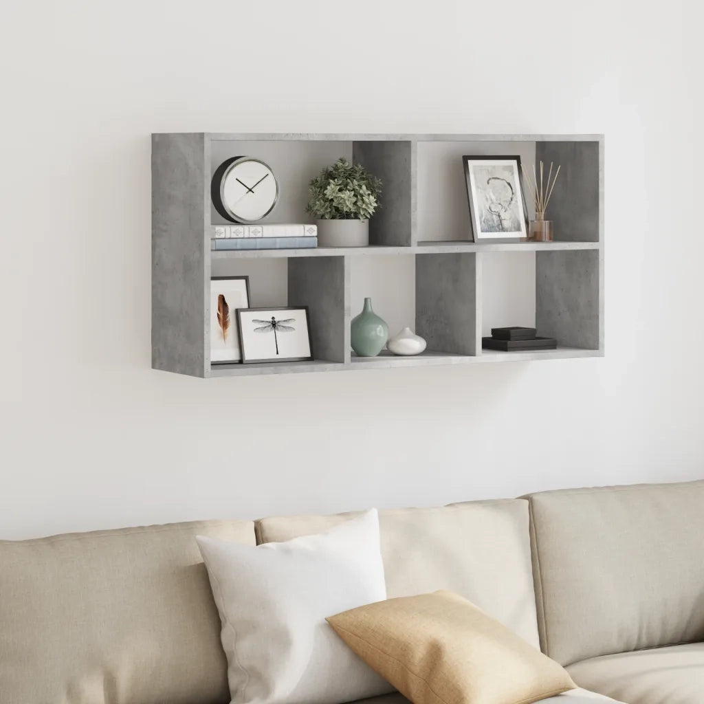 vidaXL Scaffale a Muro Grigio Cemento 100x25x50 cm Legno Multistrato