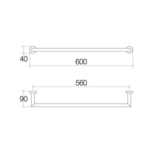 Lineabeta - Porta asciugamani Baketo in ottone cromato L.60 cm