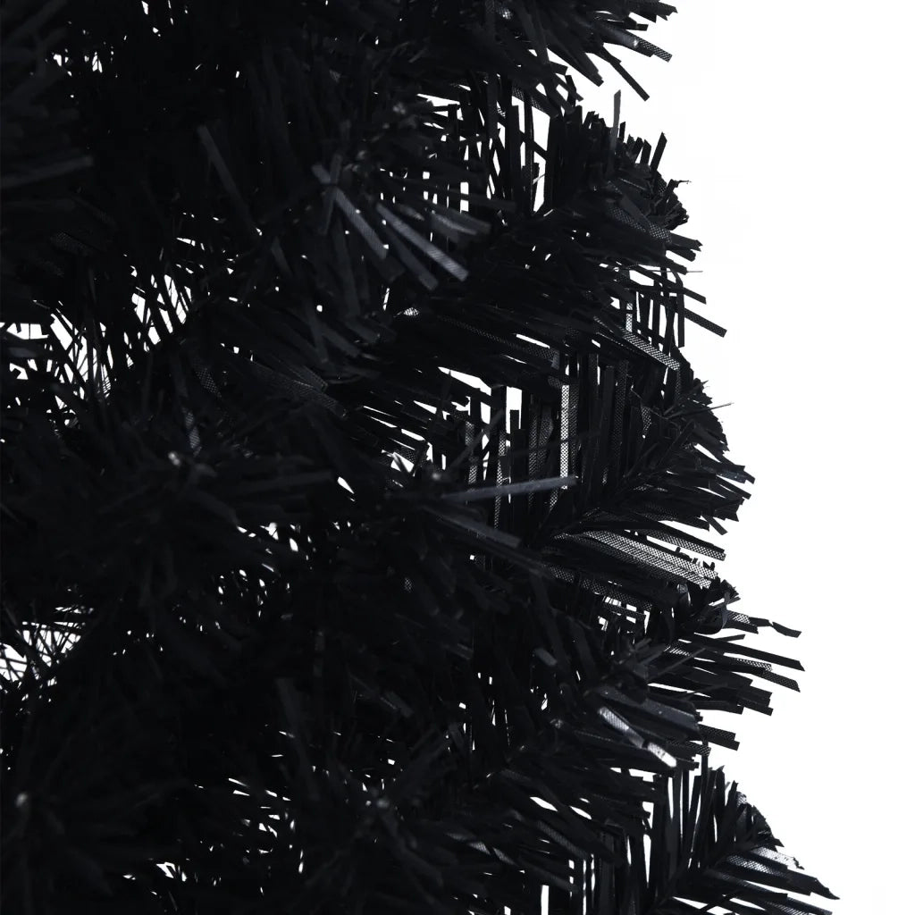 Albero di Natale Artificiale a MetÃ  con Base Nero 120 cm PVC