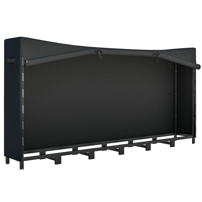 LEGNAIA DA ESTERNO IN METALLO CON TELO IMPERMEABILE, CAPACITÀ 0.8M STRUTTURA REGOLABILE, 235X31X116 CM, NERO