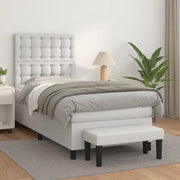 Giroletto a Molle con Materasso Bianco 100x200 cm in Similpelle 3137648