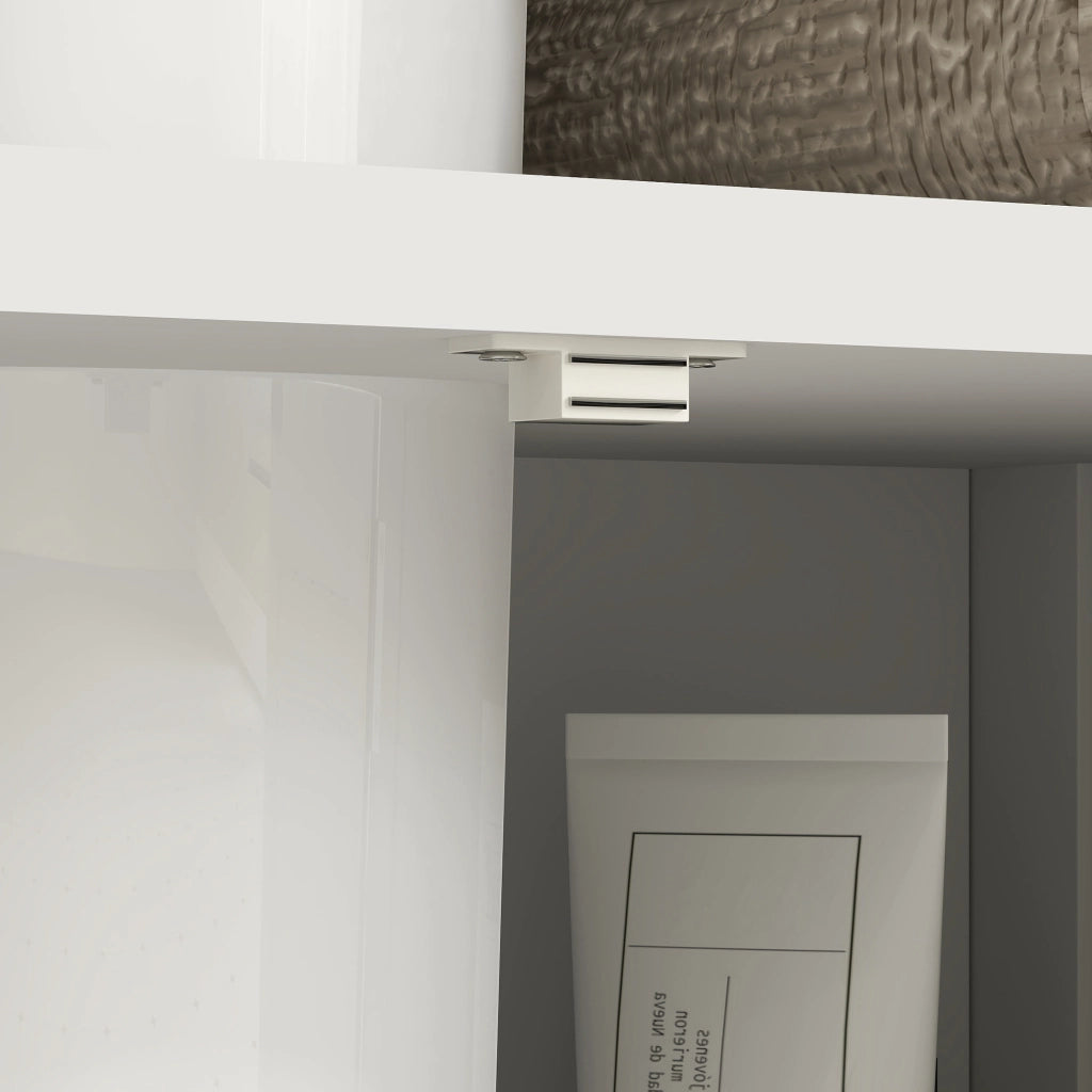 Mobile Sottolavabo Intaglio a U 60x30x60 cm Ripiano Aperto e Armadietto in MDF Bianco