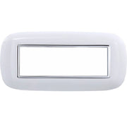Trade Shop - Placca Oval 3 4 6 Moduli Colore Bianco Compatibile Con Bticino Axolute -  -6 Fori     -