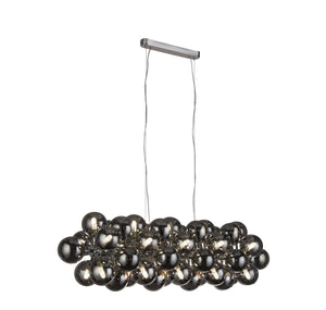 Lampadario Contemporaneo Bacca Acciaio Cromo Vetro 25 Luci G9