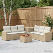 Set di divani 8 pz Beige e Bianco Crema 3448342
