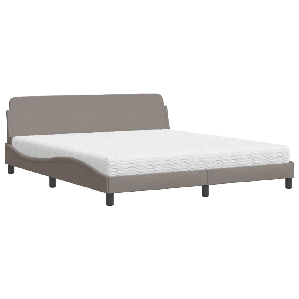 Letto con Materasso Dover Tortora 180x200 cm in Tessuto 3208448