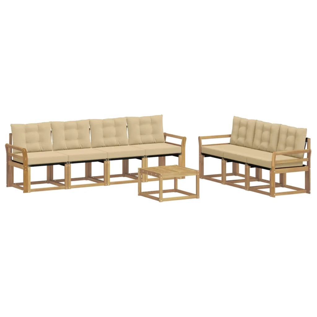 Set di divani da esterno 8 pz Bianco e Beige 3389287