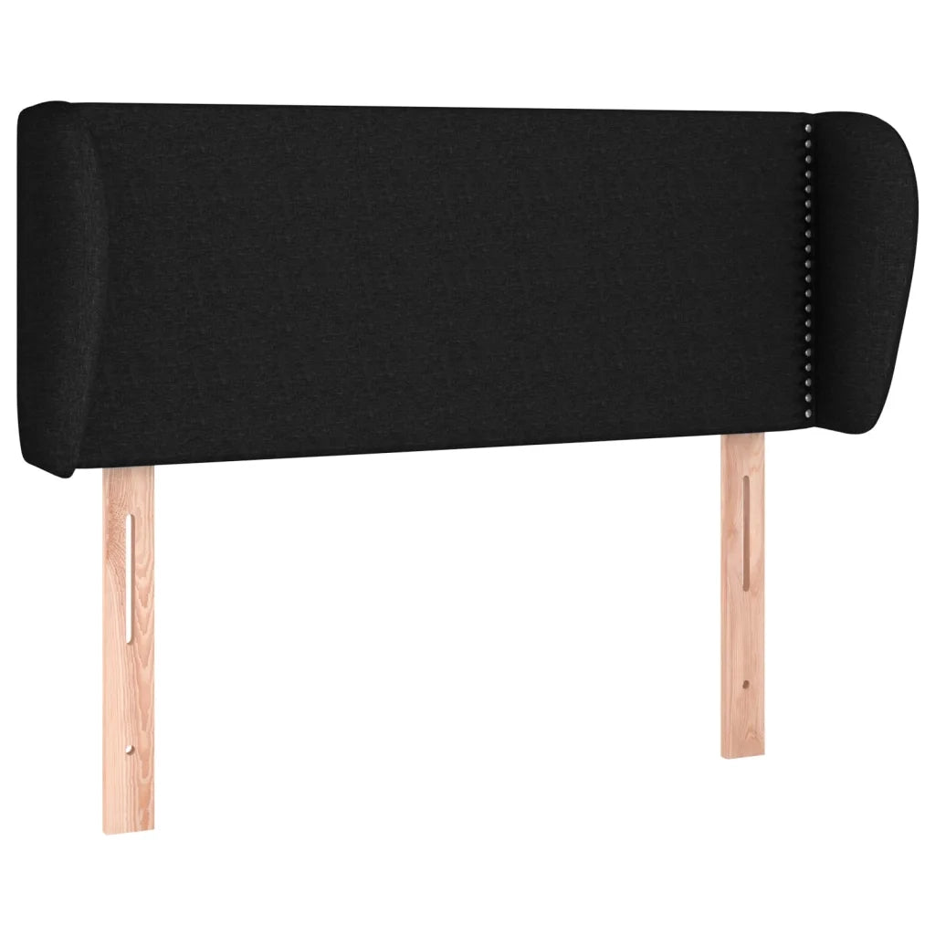 Testiera | Testata ad Orecchio Nera 93x23x78/88 cm in Tessuto