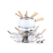 Fonduta Smaltata Bianca Lucida Set pz.23 Eva