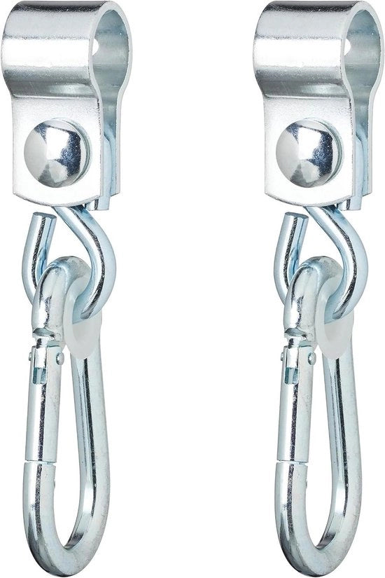 Impianto di Ganci da Appendere per Sedia a Dondolo - 2 pezzi - Diametro 25 mm - Acciaio Inox Argento
