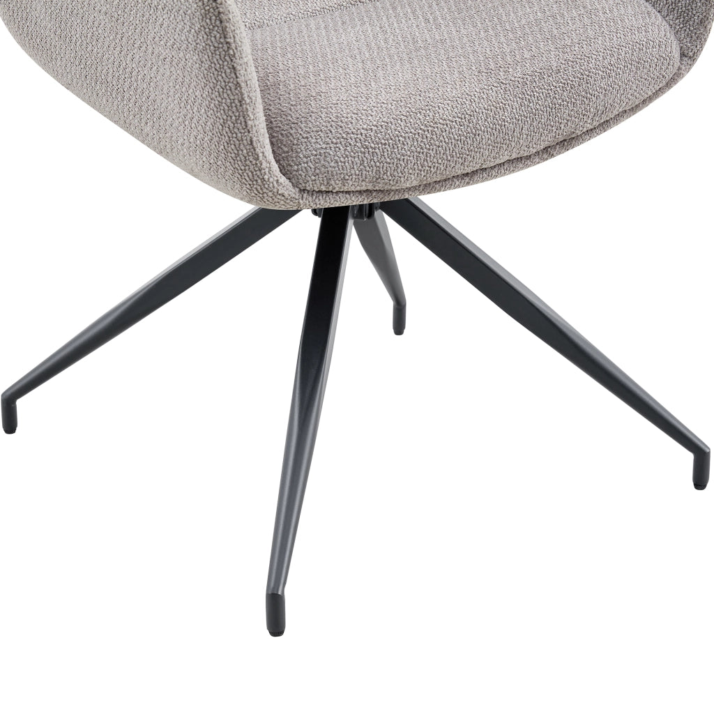 SEDIA girevole 360° in tessuto grigio e metallo nero