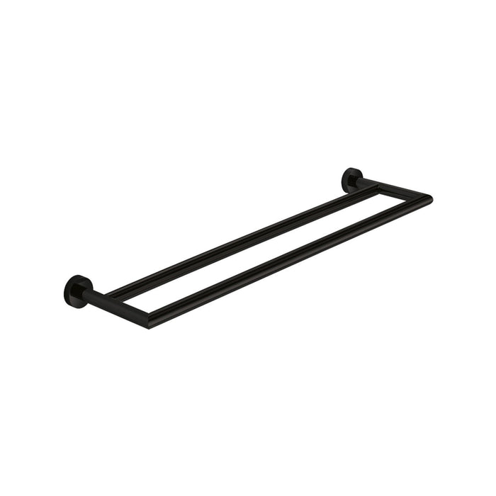 Lineabeta - Porta asciugamani doppio Baketo in ottone nero L.60 cm