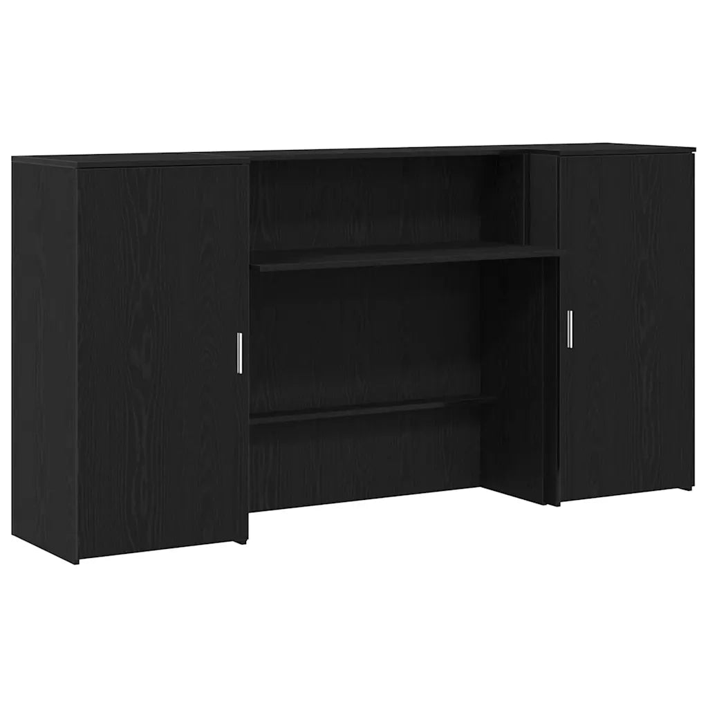 Banco Reception Rovere Nero 200x50x103,5 cm Legno Multistrato 3324215
