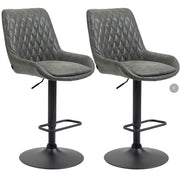 Set di 2 sgabelli da bar regolabili in altezza con schienale, sgabelli da cucina in similpelle grigio scuro per bar e cucina | .de