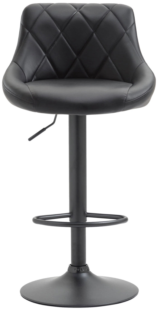 Sgabello Lazio in similpelle nero,nero