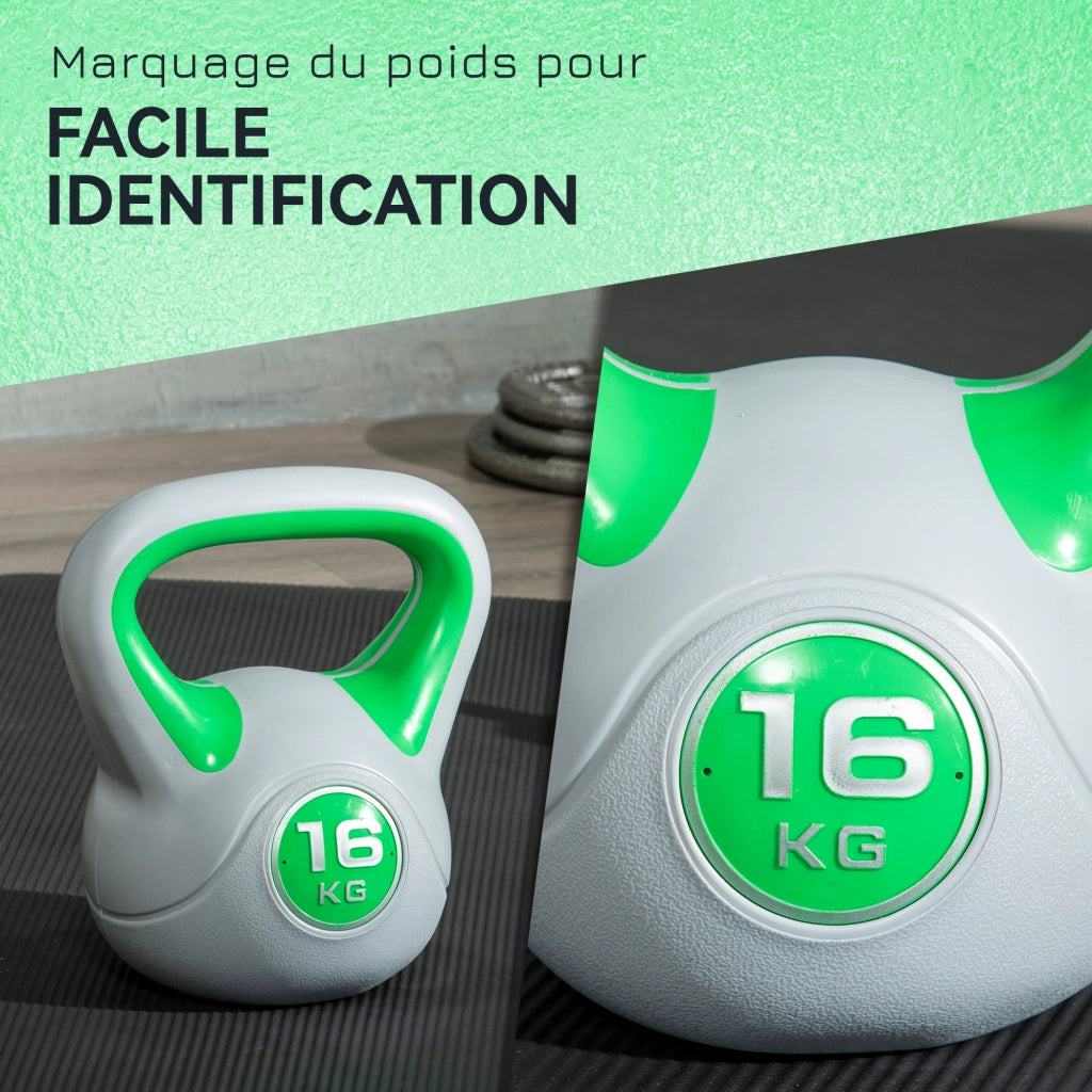 Kettlebell 16 kg ¨C Zephmum ¨C Verde 27x17x31 cm