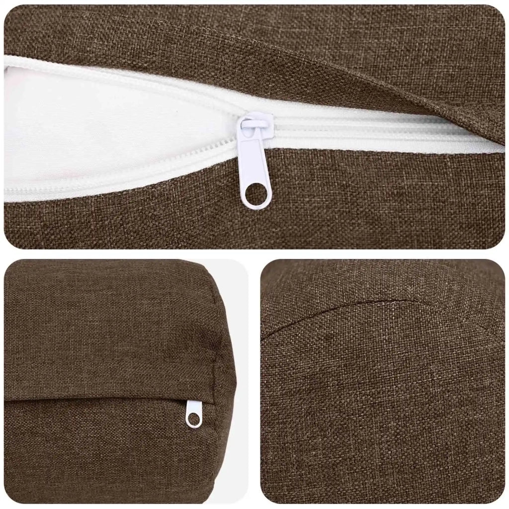 Federa 2 pz HEERLEN Marrone Ø 15 x 40 cm Tessuto 923165