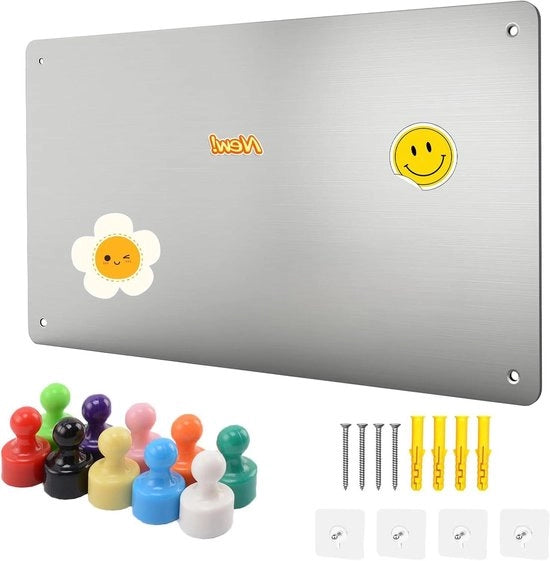 Pannello Magnetico 40 x 30 cm - Cucina e Parete - Inclusi 20 Magnetizzatori