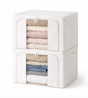 Set di 2 Borse di Stoccaggio Opache Ripiegabili – Per Letti, Abiti & Coperte – Con Maniglie e Coperchio