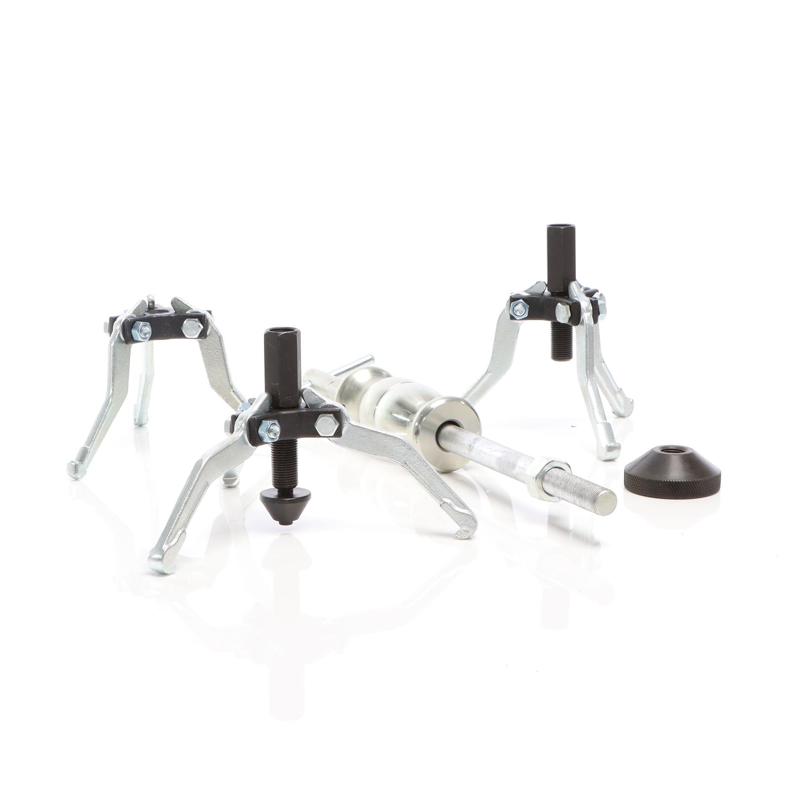 Set 5 pezzi estrattori a 3 bracci per cuscinetti interni ed esterni con martello scorrevole