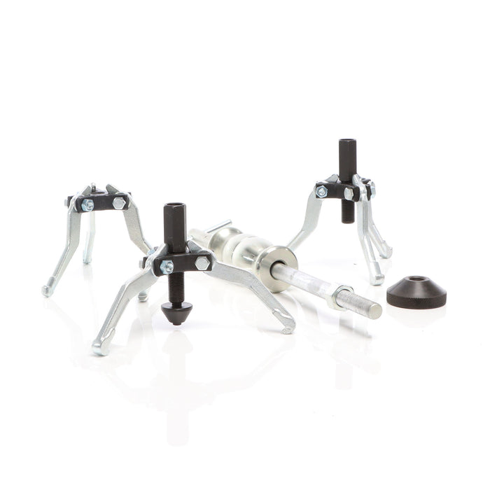 Set 5 pezzi estrattori a 3 bracci per cuscinetti interni ed esterni con martello scorrevole