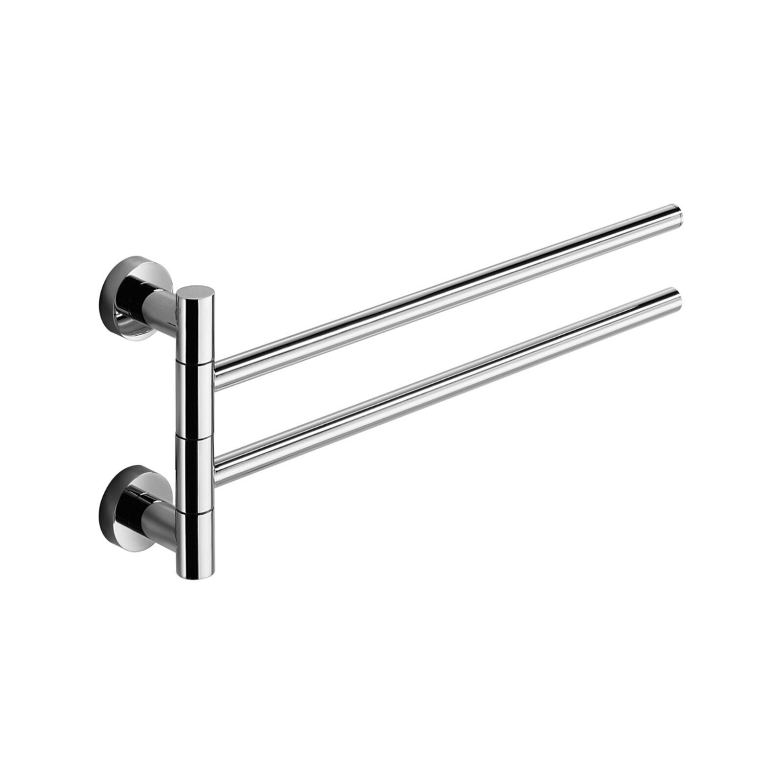 Lineabeta - Porta asciugamani doppio snodato Baketo in ottone cromato L.38 cm