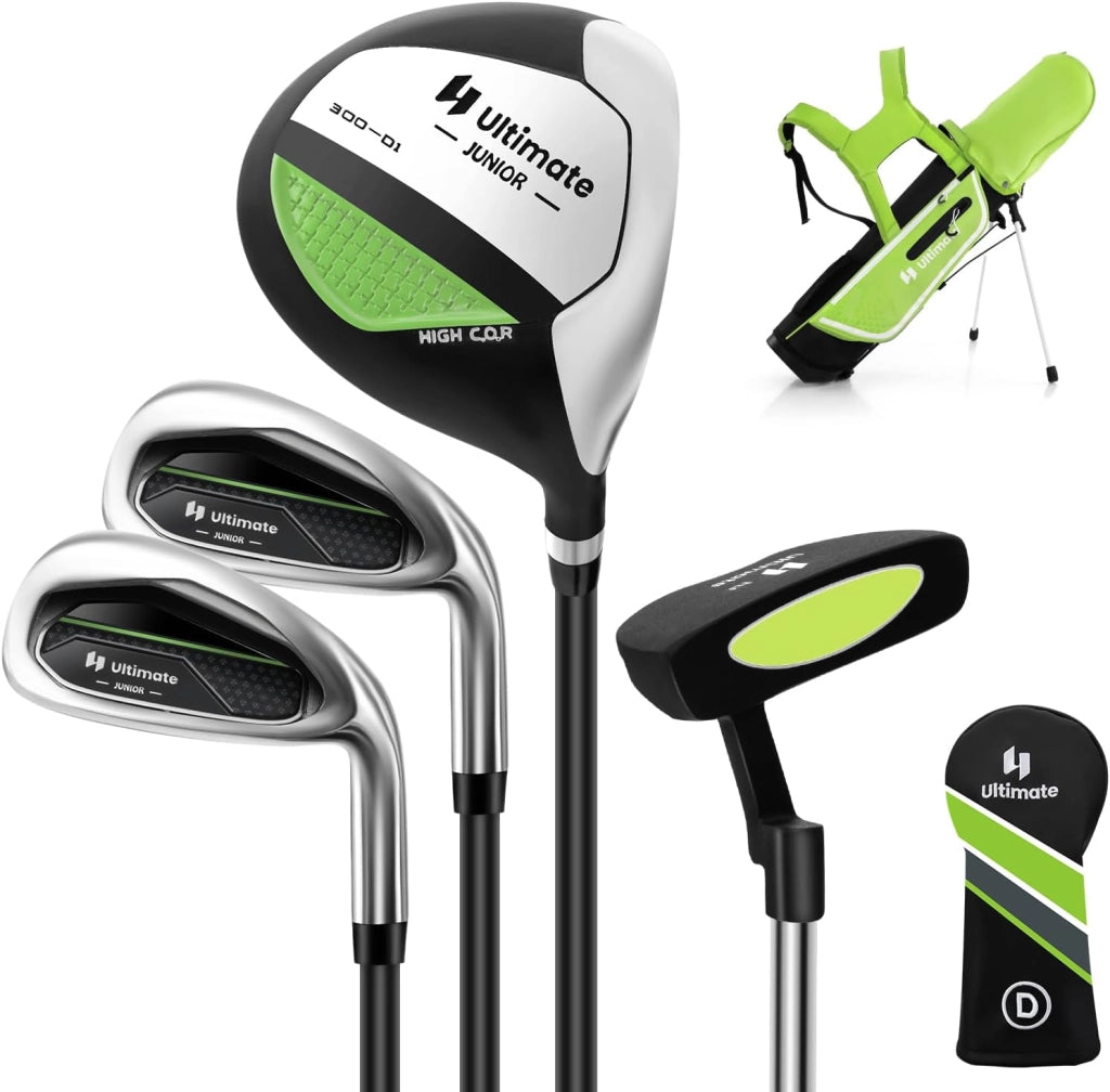 Set di Mazze da Golf per Bambini 8-10 Anni, Set Allenamento Golf con Sacca da Golf, Fodera Impermeabile, Driver 1, Ferro 7, Ferro S e Putter per Bambini e Bambine, Destrorso
