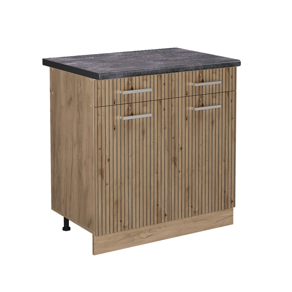 Vicco Mobiletto base per cucina Rovere artigianale 80 cm , PL Antracite