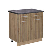 Vicco Mobiletto base per cucina Rovere artigianale 80 cm , PL Antracite