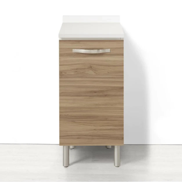 Base per cucina componibile da 40 cm con 1 anta linea MAKA, realizzata in legno 100% MADE IN ITALY, colore Noce, Apertura DX