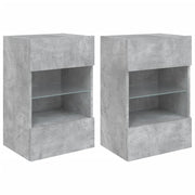 Mobile TV multimediale da parete mensola TV credenza mobile TV sala da pranzo soggiorno camera da letto e luci LED 2 pezzi 40 x 30 x 60,5 cm grigio 02_0029129