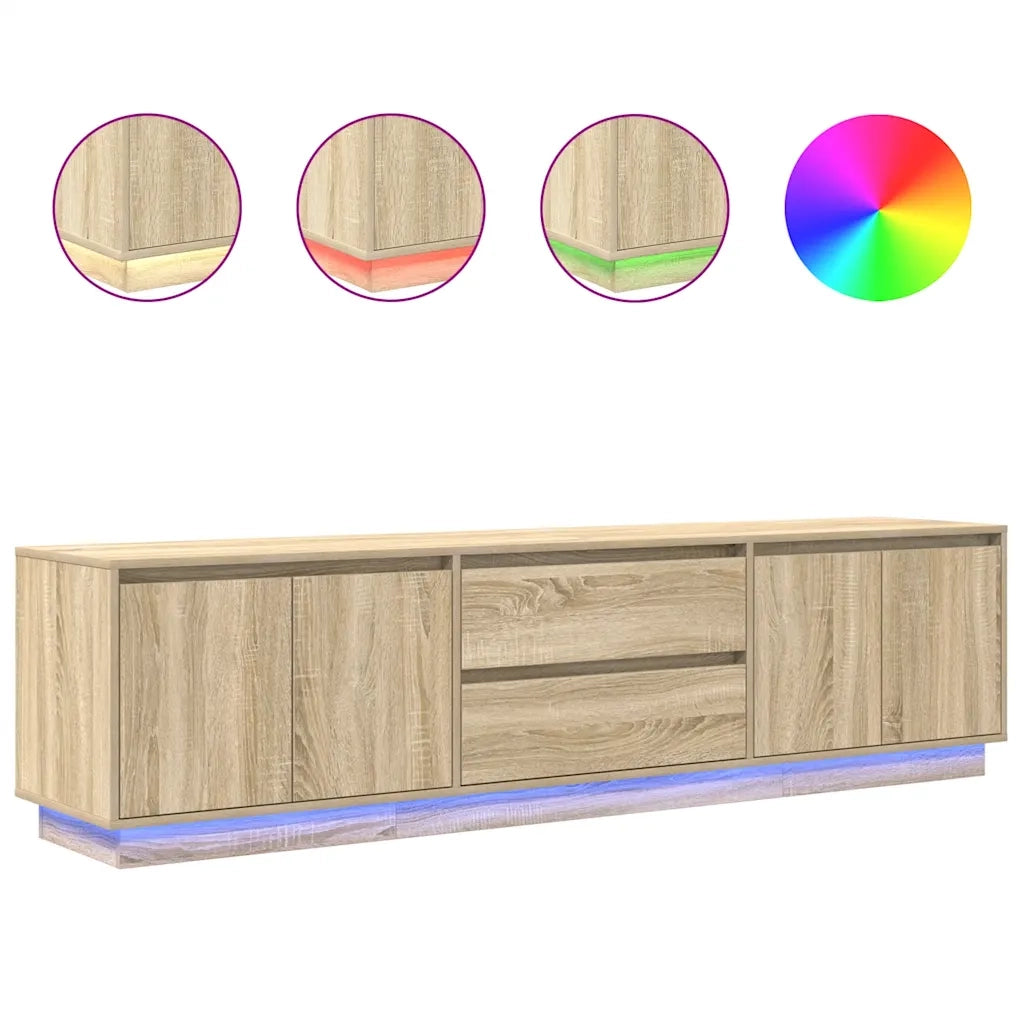 Mobile Porta TV con Luci LED Rovere Sonoma 193,5x41x50 cm 3328437