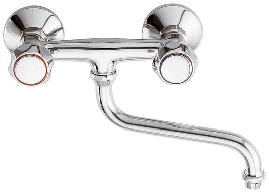 Rubinetto lavello a muro con canna inferiore - serie 1000-2000