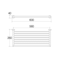 Lineabeta - Griglia Porta asciugamani Baketo in ottone nero L.60 cm