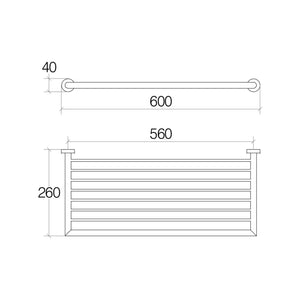 Lineabeta - Griglia Porta asciugamani Baketo in ottone nero L.60 cm