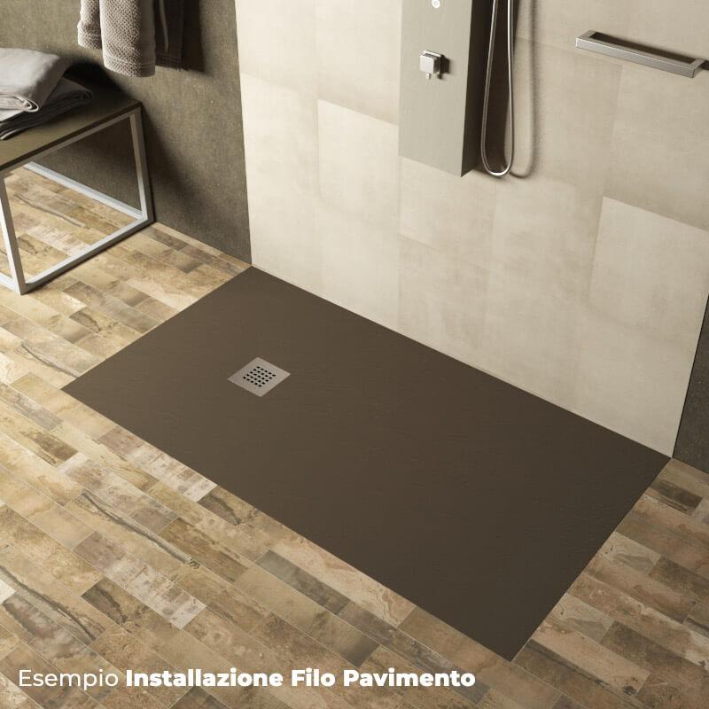 Piatto Doccia in Pietra 70x200 cm Pedrinelli Ardesia Stone Side Tortora