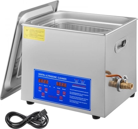 Pulitore Ultrasonico - 10L - Acciaio Inox con Riscaldamento Digitale
