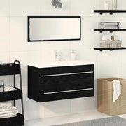 Armadio per Lavabo da Bagno con cassetto 3 pcs Rovere Nero 3333131