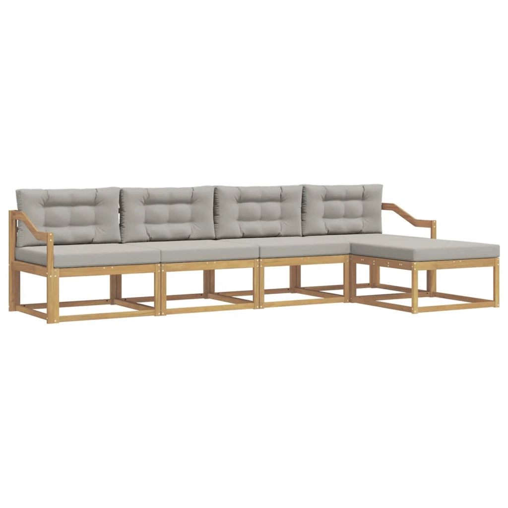 Set di divani da esterno 4 pcs Bianco e Grigio Chiaro 3386320