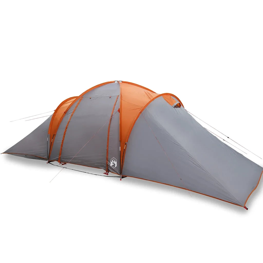 Tenda da Campeggio a Cupola 6 Persone-Tenda per Escursionismo Grigio e Arancione 507360