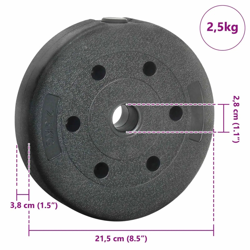 Piastre di Peso 4 pcs 10 kg Nero Cemento e sabbia di ferro 42023471
