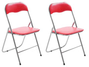 Set 2 sedie pieghevoli Felix Rosso/argento